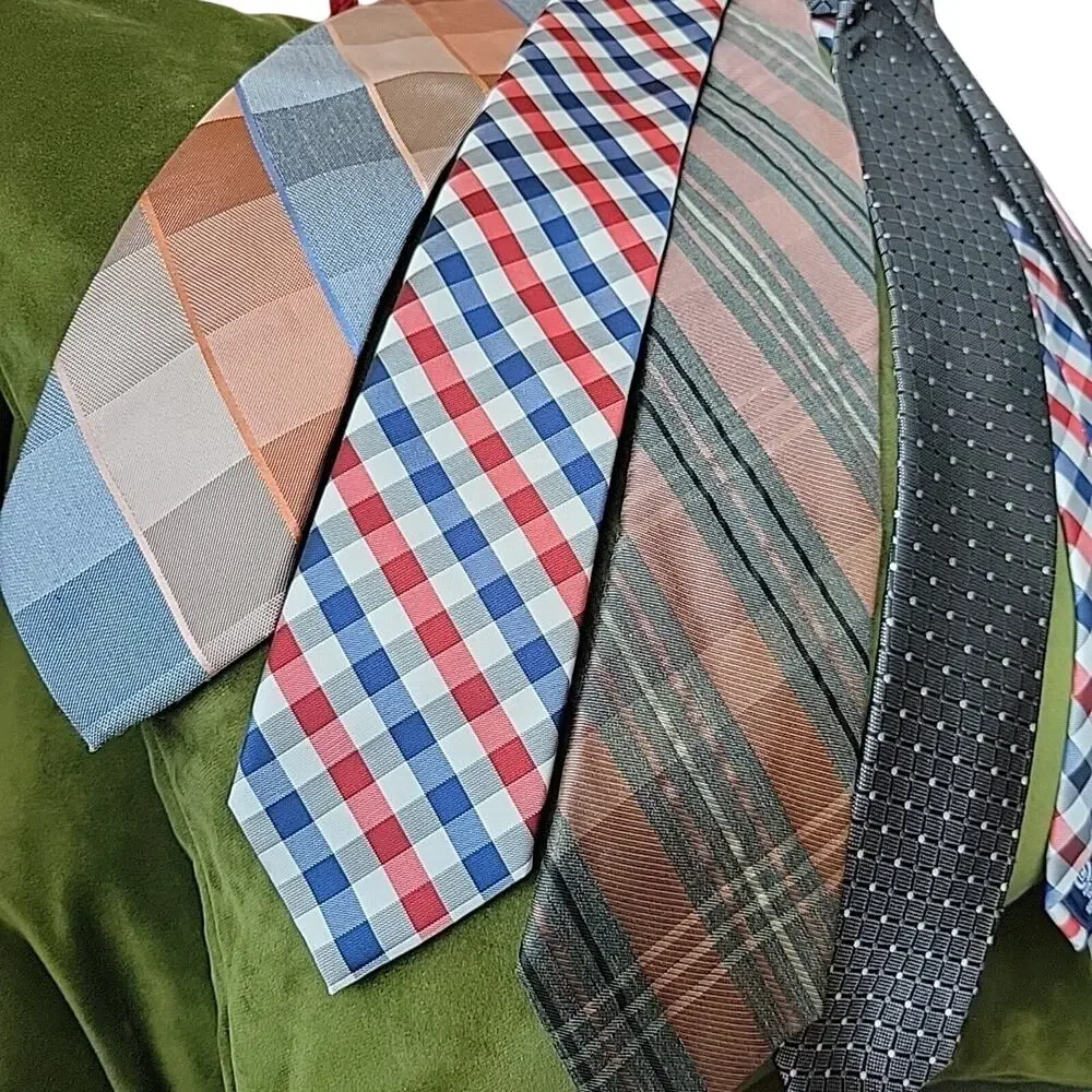 Plaid Neck ties Lot Of 4 Designer Nick Graham Michael Kors Chaps Croft & Barrow
